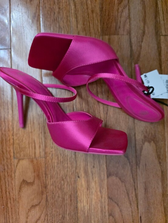 Zara Shoes - NWT Zara Hot Pink Satin High Heel Sandals - Women Size 8/39